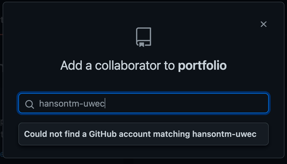 GitHub portfolio add collaborator